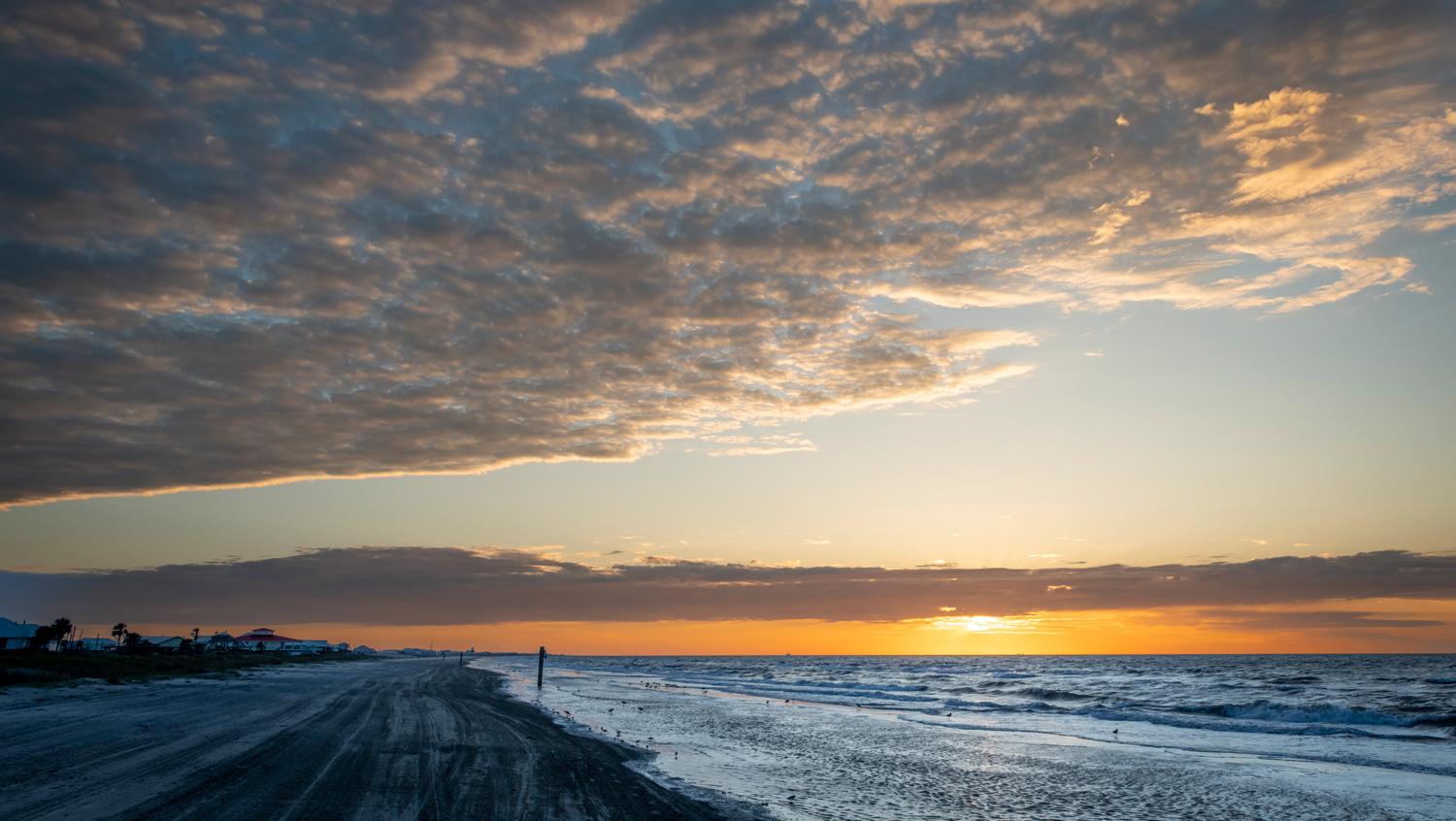 sunset at Grand Isle beach